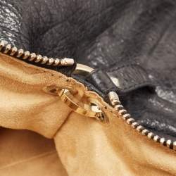 Pre Owned Jimmy Choo Black Pebbled Leather Rolling Weekender Bag