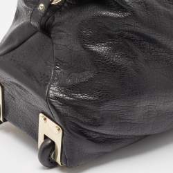 Pre Owned Jimmy Choo Black Pebbled Leather Rolling Weekender Bag