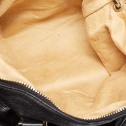 Pre Owned Jimmy Choo Black Pebbled Leather Rolling Weekender Bag