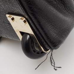 Pre Owned Jimmy Choo Black Pebbled Leather Rolling Weekender Bag