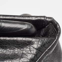 Pre Owned Jimmy Choo Black Pebbled Leather Rolling Weekender Bag