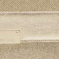 Pre Owned Jimmy Choo Gold Glitter Leather Reese Clutch