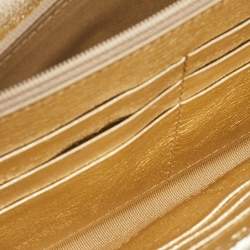 Pre Owned Jimmy Choo Gold Glitter Leather Reese Clutch