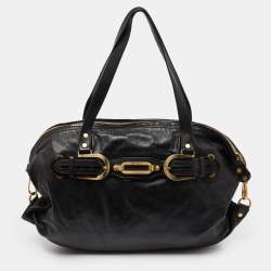 Jimmy Choo Black Leather Shopper Tote