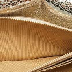 Pre Owned Jimmy Choo Gold Glitter Fabric Milla Chain Clutch