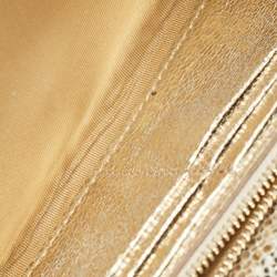 Pre Owned Jimmy Choo Gold Glitter Fabric Milla Chain Clutch