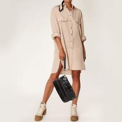 Pre Owned Jimmy Choo Black Leather and Suede Mave Foldover Clutch