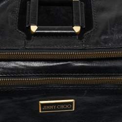 Pre Owned Jimmy Choo Black Leather and Suede Mave Foldover Clutch