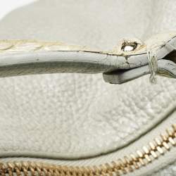 Jimmy Choo Silver Leather Large Solar Hobo