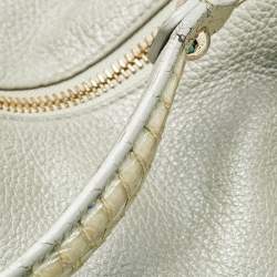 Jimmy Choo Silver Leather Large Solar Hobo
