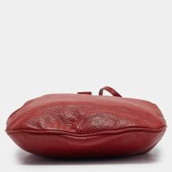 Jimmy Choo Red Leather Drawstring Shoulder Bag