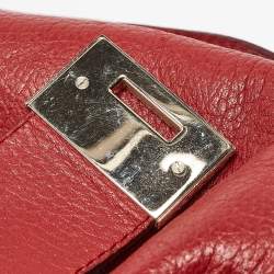 Jimmy Choo Red Leather Drawstring Shoulder Bag