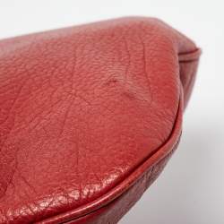 Jimmy Choo Red Leather Drawstring Shoulder Bag