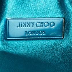 Pre Owned Jimmy Choo Aqua Green Satin Crystals Bon Bon Bucket Bag 
