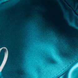Pre Owned Jimmy Choo Aqua Green Satin Crystals Bon Bon Bucket Bag 