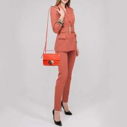 Pre Owned Jimmy Choo Orange Leather Rebel Crossbody Bag