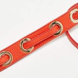 Pre Owned Jimmy Choo Orange Leather Rebel Crossbody Bag