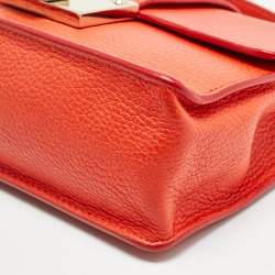 Pre Owned Jimmy Choo Orange Leather Rebel Crossbody Bag