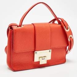 Pre Owned Jimmy Choo Orange Leather Rebel Crossbody Bag
