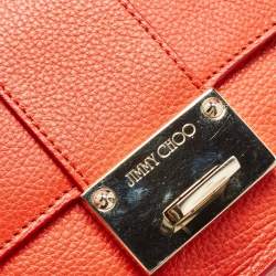 Pre Owned Jimmy Choo Orange Leather Rebel Crossbody Bag