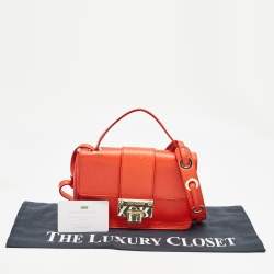 Pre Owned Jimmy Choo Orange Leather Rebel Crossbody Bag