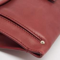 Pre Owned Jimmy Choo Burgundy Leather Flap Clutch