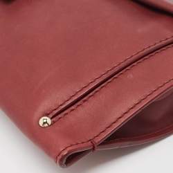 Pre Owned Jimmy Choo Burgundy Leather Flap Clutch
