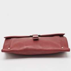 Pre Owned Jimmy Choo Burgundy Leather Flap Clutch