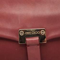 Pre Owned Jimmy Choo Burgundy Leather Flap Clutch