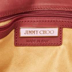 Pre Owned Jimmy Choo Burgundy Leather Flap Clutch