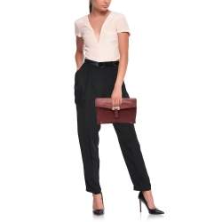 Pre Owned Jimmy Choo Burgundy Leather Flap Clutch