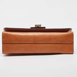 Pre Owned Jimmy Choo Brown Leather Rebel Flap Shoulder Bag