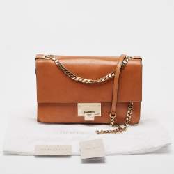 Pre Owned Jimmy Choo Brown Leather Rebel Flap Shoulder Bag