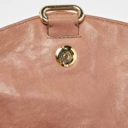 Pre Owned Jimmy Choo Pink Snakeskin and Leather Brix Convertible Chain Clutch