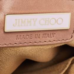 Pre Owned Jimmy Choo Pink Snakeskin and Leather Brix Convertible Chain Clutch