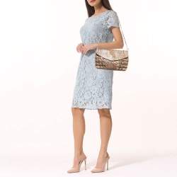 Pre Owned Jimmy Choo Pink Snakeskin and Leather Brix Convertible Chain Clutch