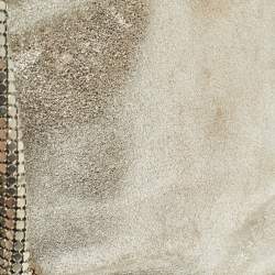 Pre Owned Jimmy Choo Light Gold Nubuck Leather Chandra Chain Clutch