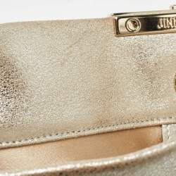 Pre Owned Jimmy Choo Light Gold Nubuck Leather Chandra Chain Clutch