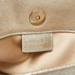 Pre Owned Jimmy Choo Light Gold Nubuck Leather Chandra Chain Clutch