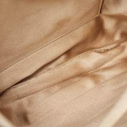 Pre Owned Jimmy Choo Light Gold Nubuck Leather Chandra Chain Clutch