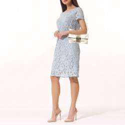 Pre Owned Jimmy Choo Light Gold Nubuck Leather Chandra Chain Clutch