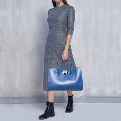 Jimmy Choo Bllue Leather Riley Tote
