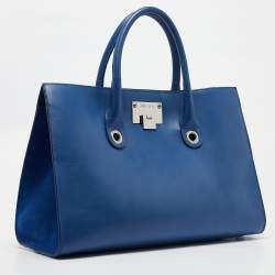 Jimmy Choo Bllue Leather Riley Tote