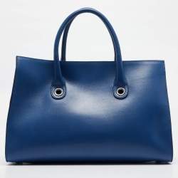 Jimmy Choo Bllue Leather Riley Tote