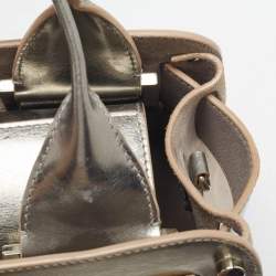 Pre Owned Jimmy Choo Silver Leather and Suede Satchel