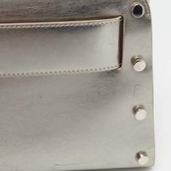 Pre Owned Jimmy Choo Silver Leather and Suede Satchel