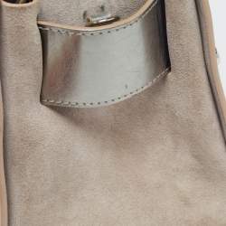 Pre Owned Jimmy Choo Silver Leather and Suede Satchel