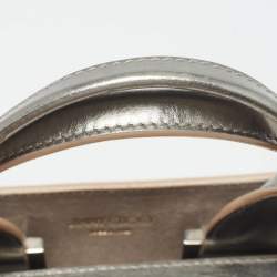 Pre Owned Jimmy Choo Silver Leather and Suede Satchel