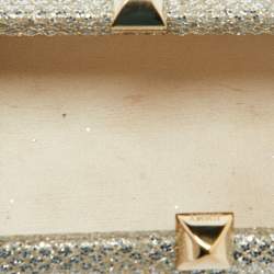 Pre Owned Jimmy Choo Gold Glitter Lurex Fabric Twill Tube Clutch