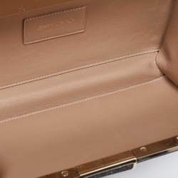 Jimmy Choo Silver Coarse Glitter Ellipse Clutch